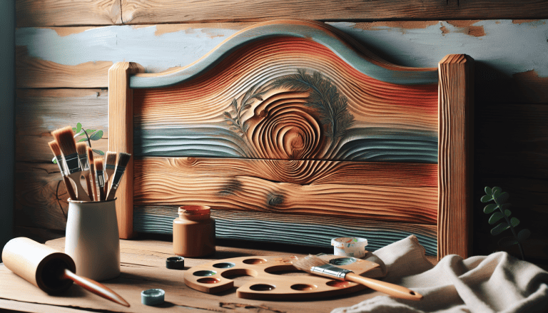 cabecero madera pintado
