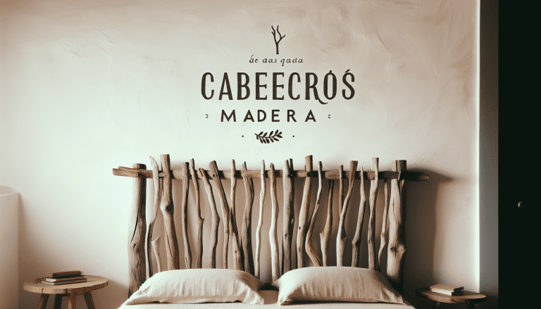 cabecero palos madera