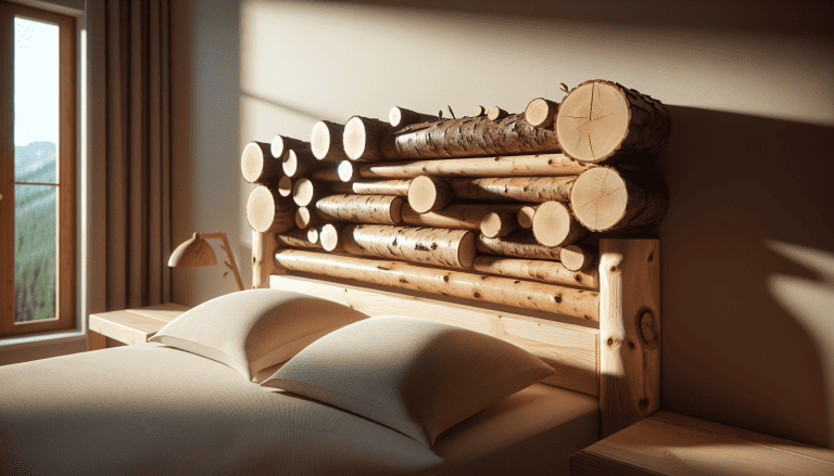 cabecero troncos madera
