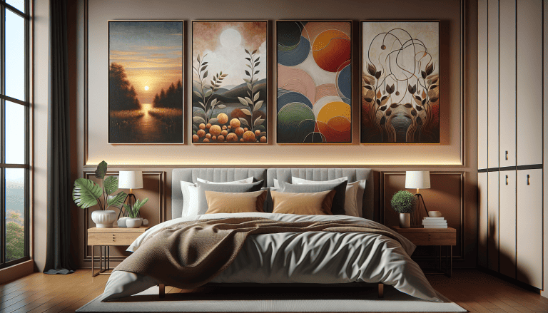 cuadros encima cabecero cama