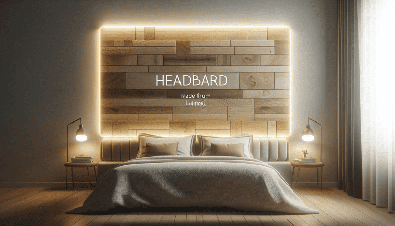 cabecero hecho con suelo laminado