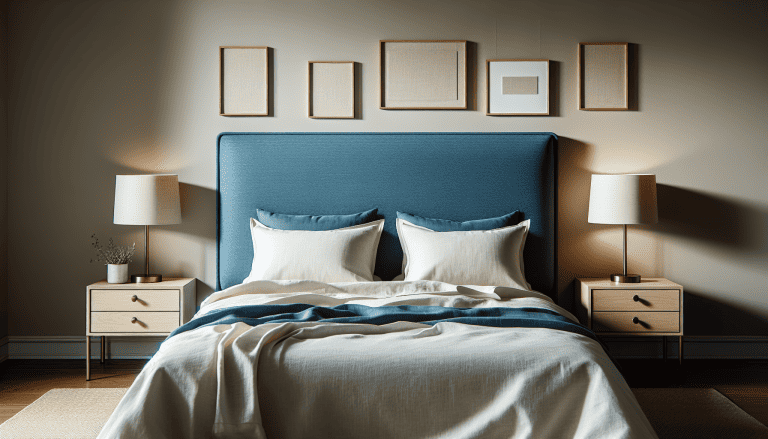 cabecero tapizado azul