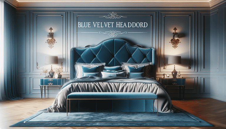 cabecero terciopelo azul