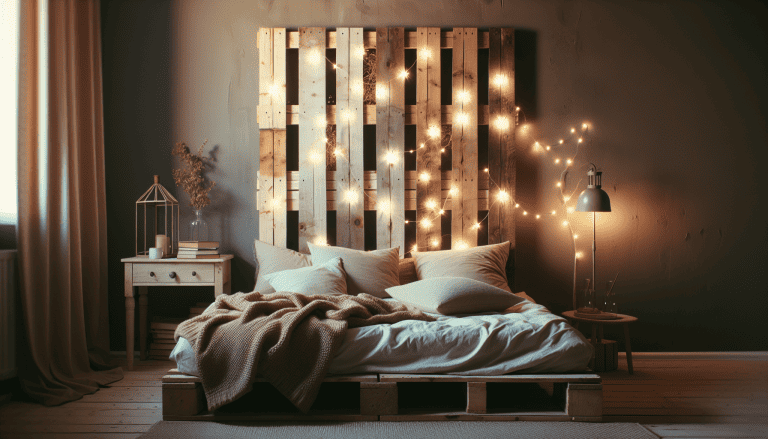 cabeceros de palets con luz