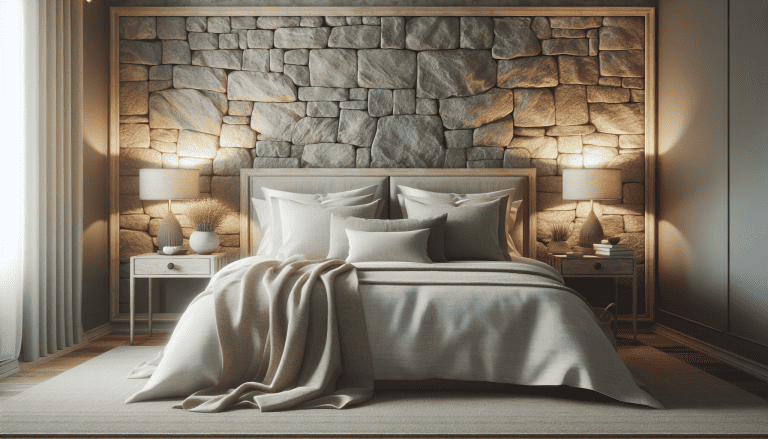 dormitorio pared cabecero piedra